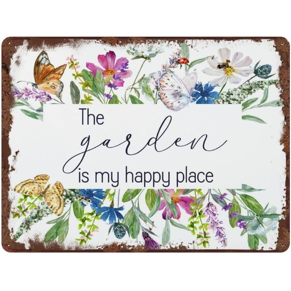 Graman Wall Decor 5for The Garden Is My Happy Place Art Plaque Home